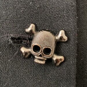 Black Trench Coat with Skull Buttons